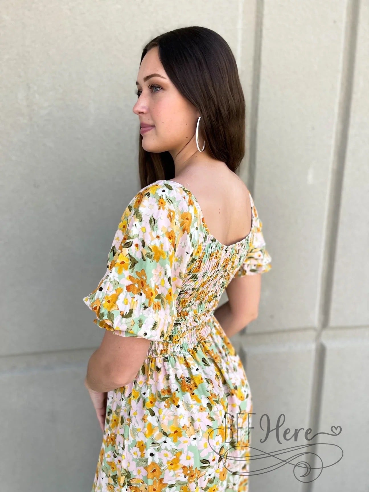 Laura Lynn Floral Smocked Dress - BFF Here