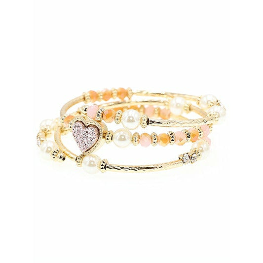 Betty Pearl Heart Wrap Bracelet - BFF Here