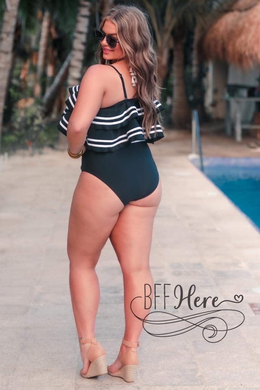 PREORDER—Soaking Up The Sun Ruffle  Swimsuit - BFF Here