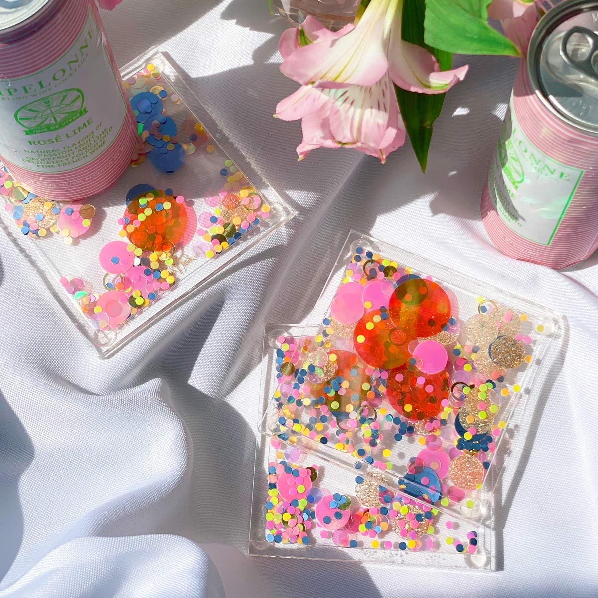 Just Coastin' Confetti Coasters by Packed Party - BFF Here