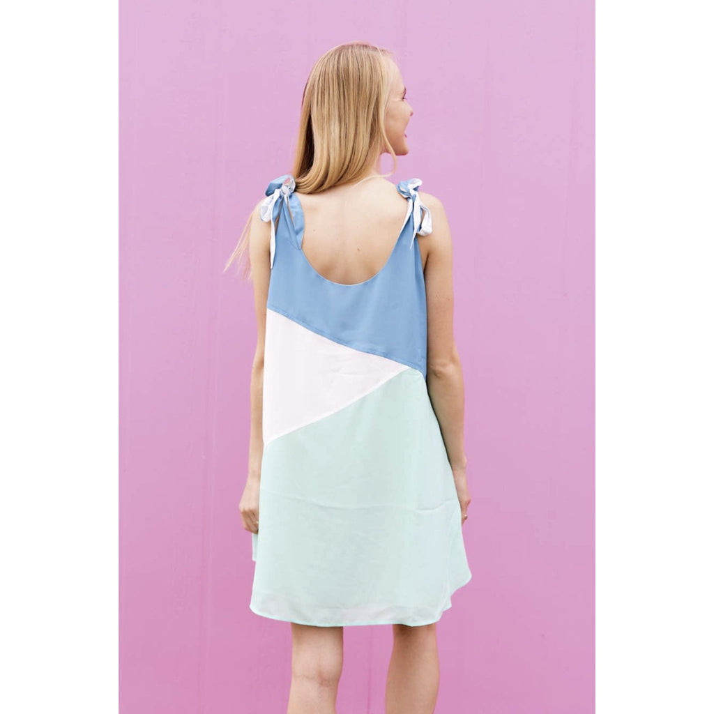 Sydney Color Block - Cami Tie Dress - BFF Here