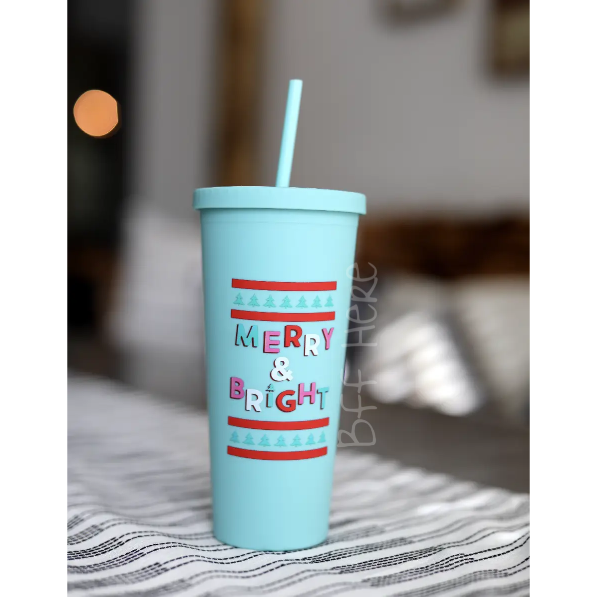 Matte Tumbler 22 oz (Mint) - Merry & Bright - BFF Here