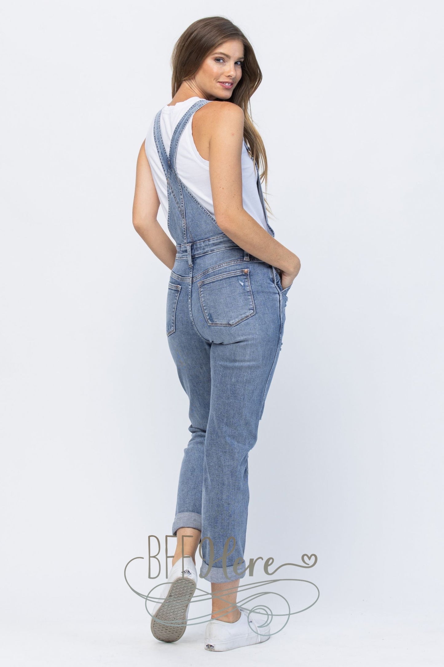 Jen Distressed Overalls by Judy Blue - BFF Here