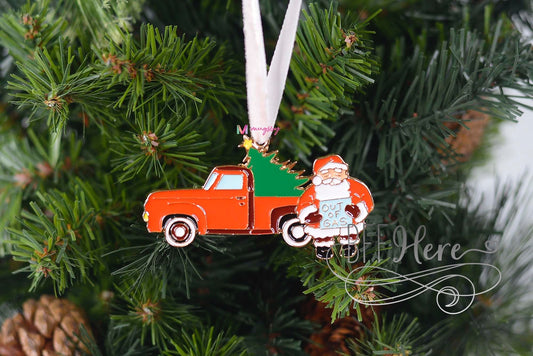 PREORDER — 2022 Santa Out Of Gas Ornament - BFF Here