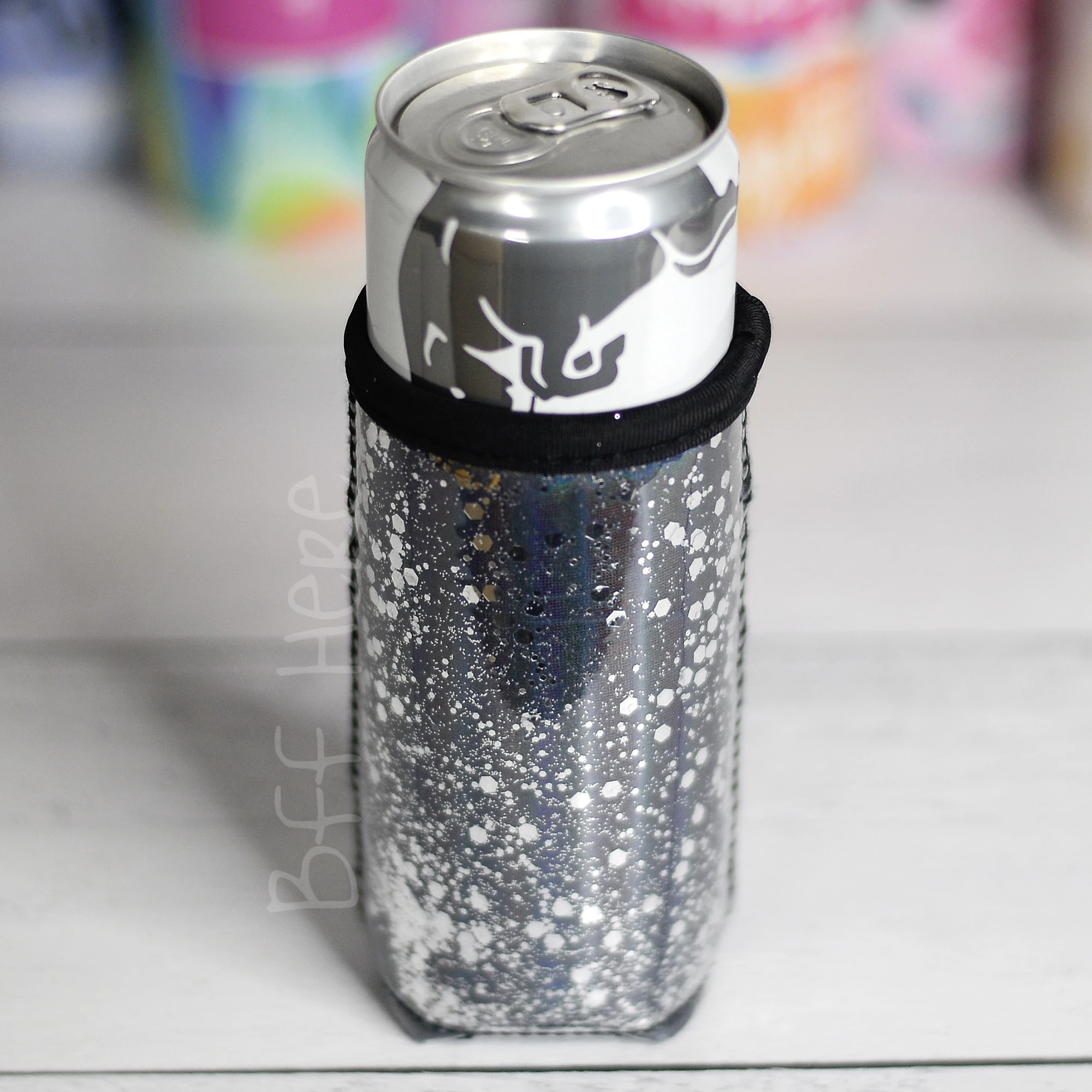 Glitter Slim Can Cooler - BFF Here