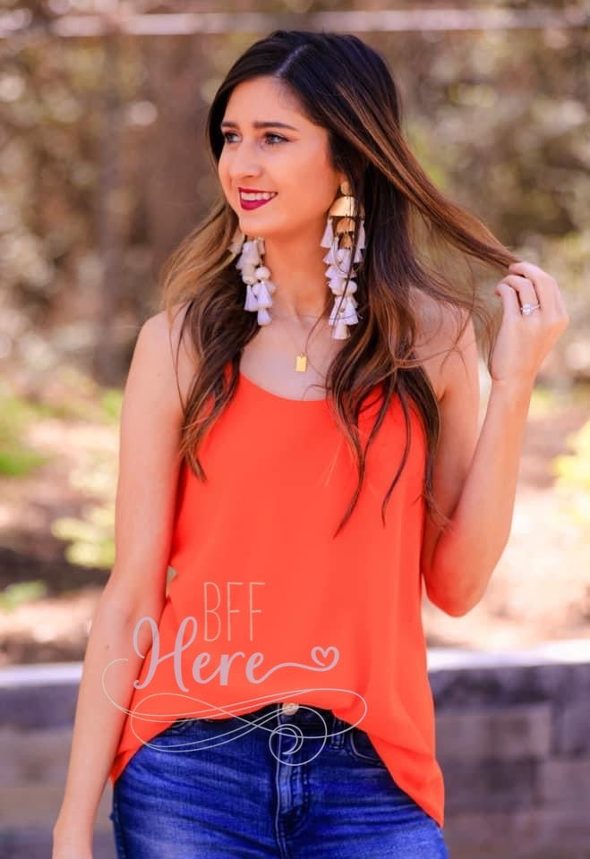 Leah Woven Cami -- Orange - BFF Here