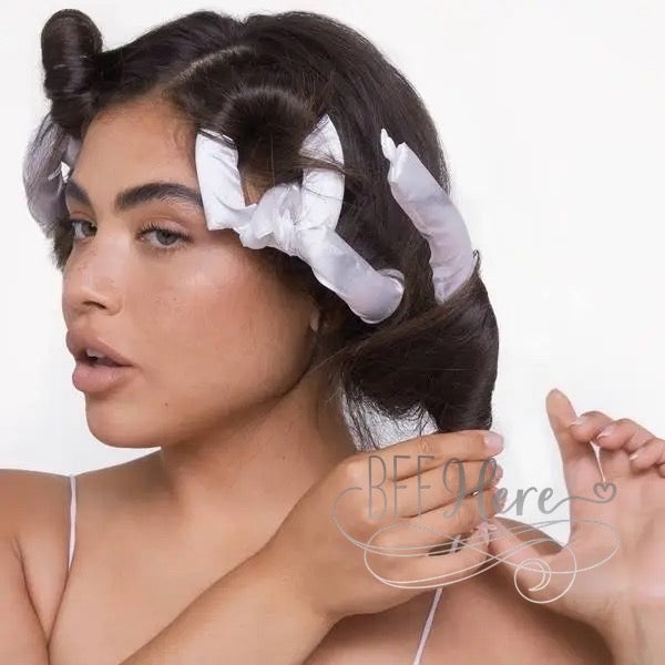 PREORDER—Satin Heatless Pillow Rollers 6pc by Kitsch - Soft Marble - BFF Here