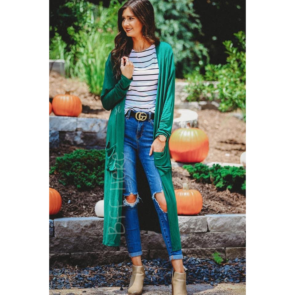 Spiced Up Long Pocket Cardigan — Choice of Color - BFF Here