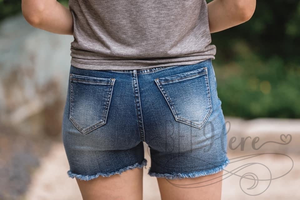 Harlan High Waisted Denim Shorts - BFF Here