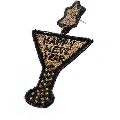 Happy New Year Martini Earrings - BFF Here