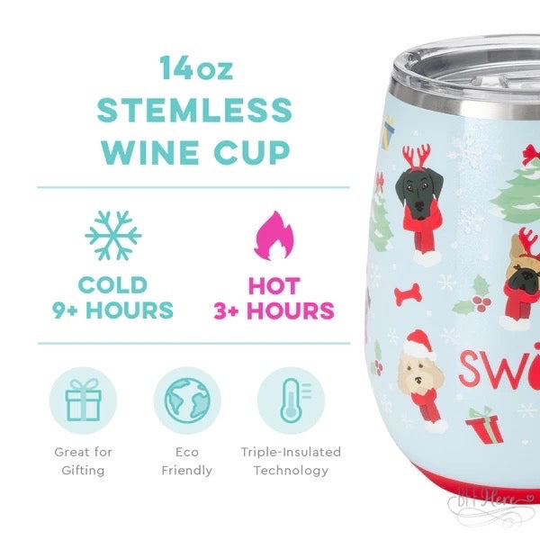 Santa Paws Stemless Wine Cup (14oz) by Swig Life - BFF Here