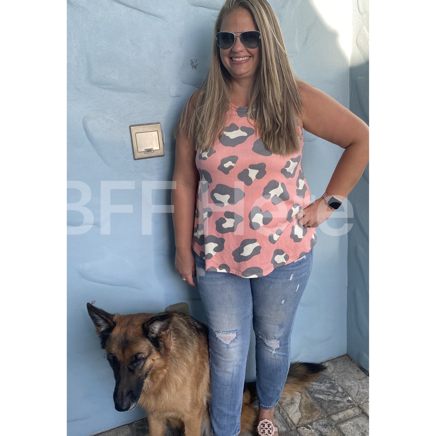 Sandi Animal Print Sleeveless Top - BFF Here