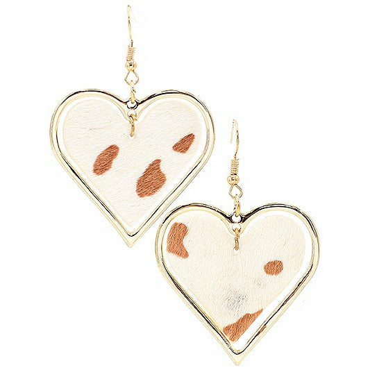 Heart Shape Animal Print Earrings - BFF Here
