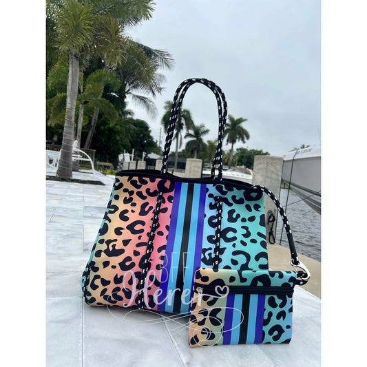 Neoprene Tote -- Rainbow Leopard - BFF Here