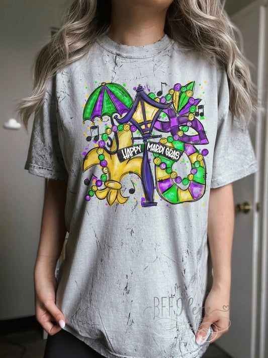 PREORDER—Mardi Gras Graffiti T-Shirt - BFF Here