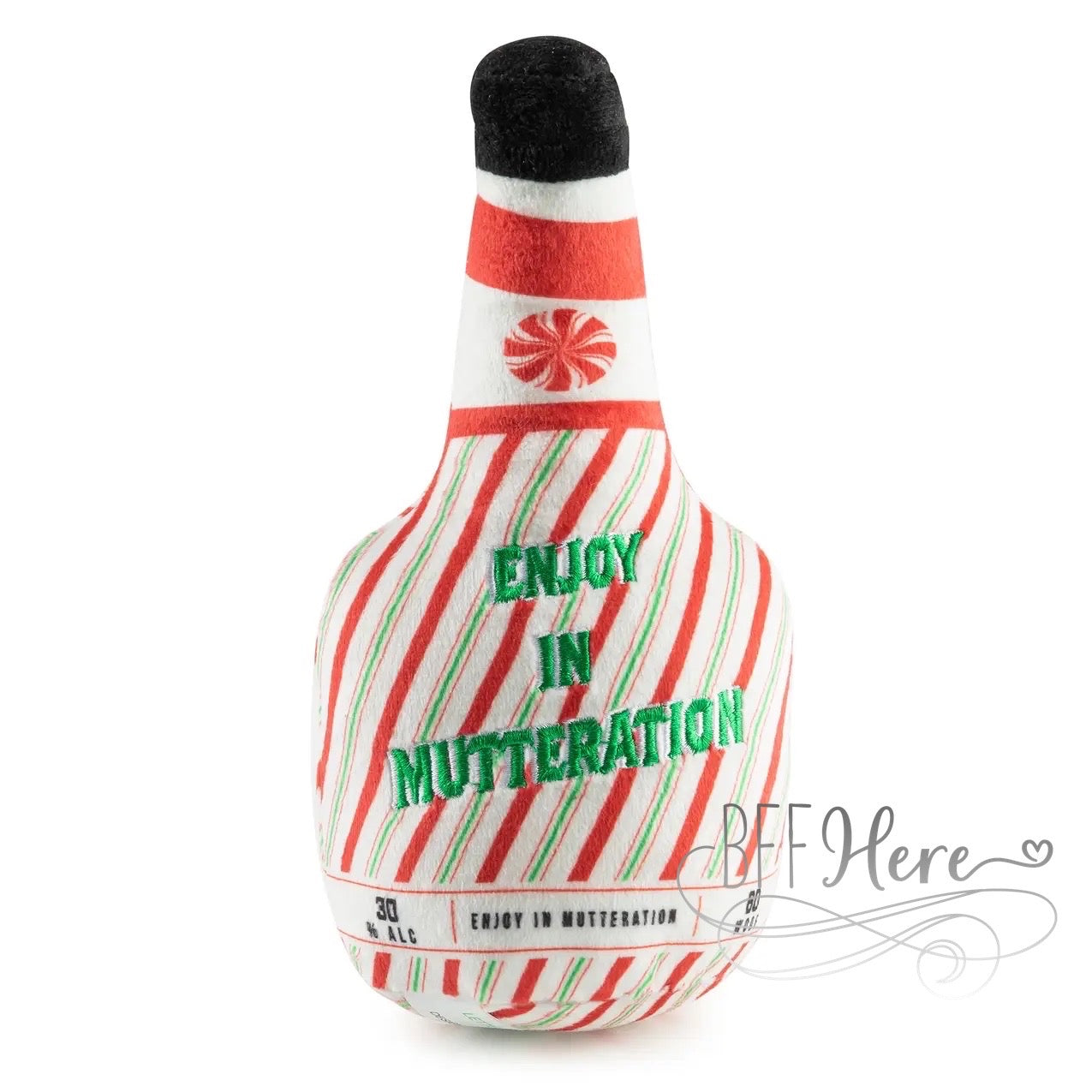 Puppermint Schnapps Bottle Dog Toy - BFF Here