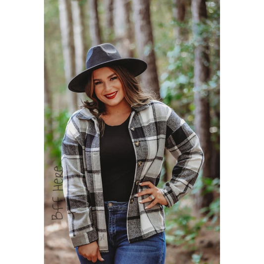 Maycie Black Plaid Shacket - BFF Here