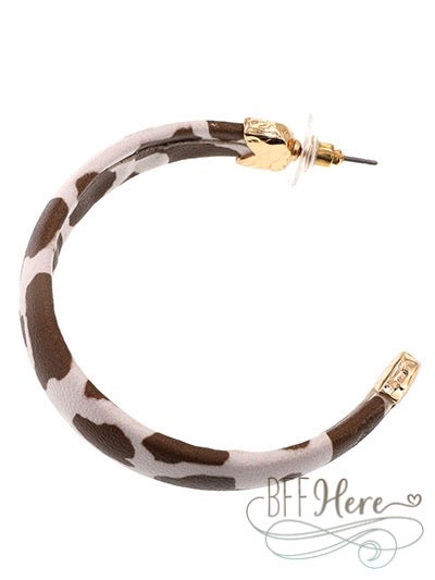 Cow Hoop Earrings - BFF Here