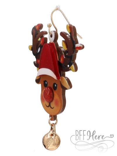 Christmas Reindeer Earrings - BFF Here