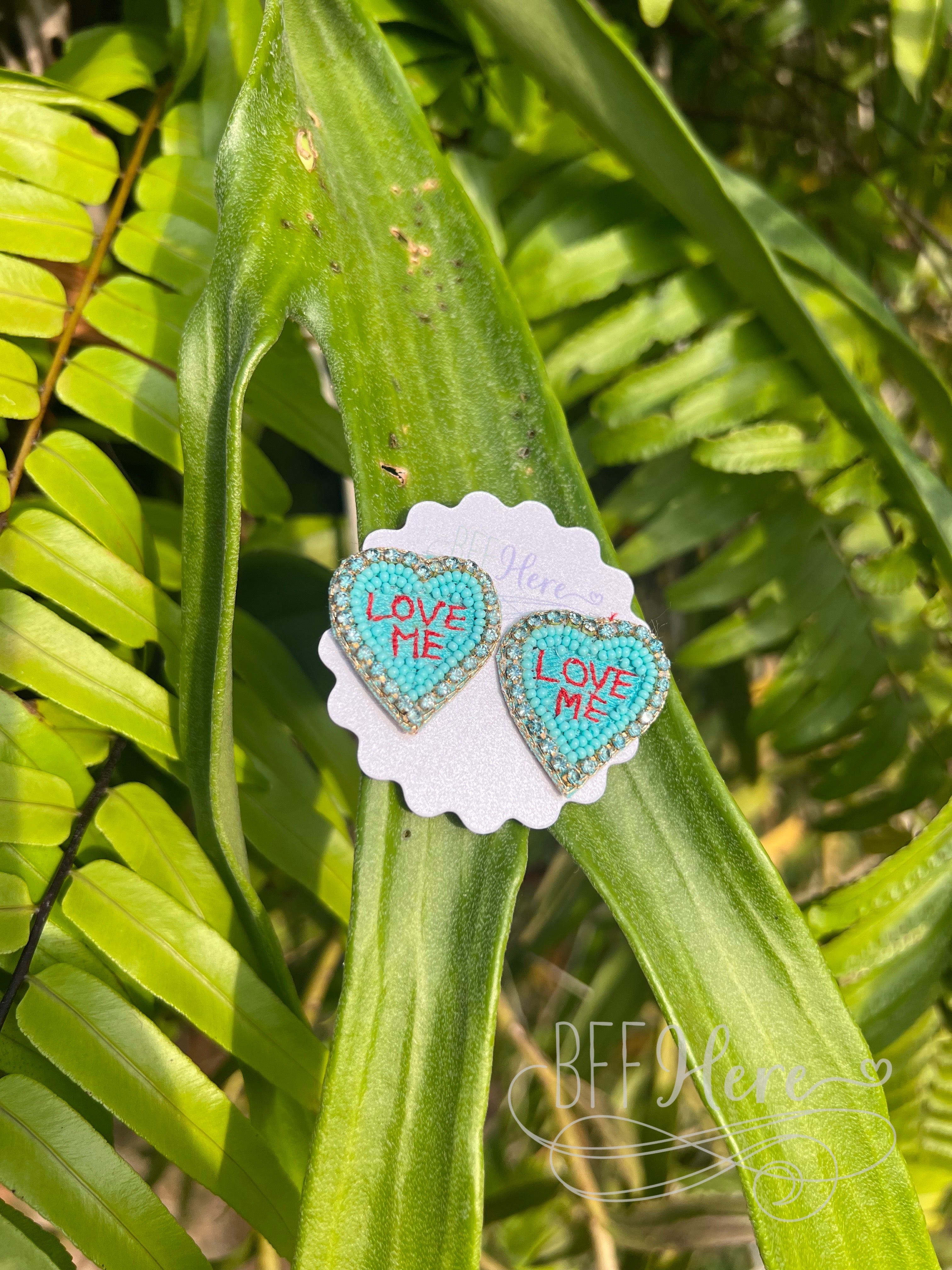 Love Me Heart Seed Bead Earrings - BFF Here