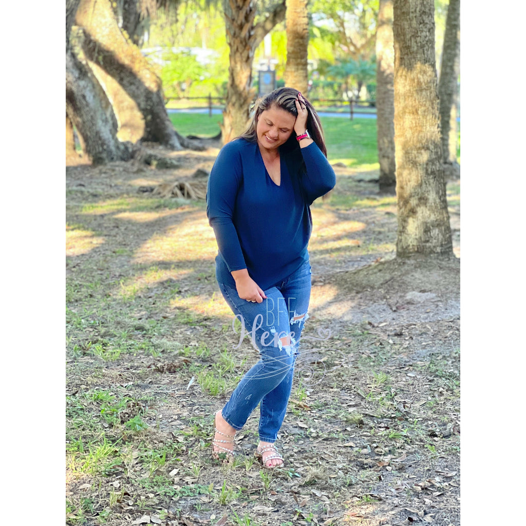 Melanie Dolman Top -- Teal - BFF Here