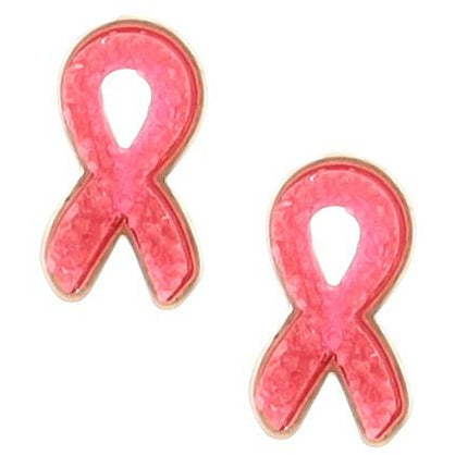 Pink Ribbon Druzy Earrings - BFF Here