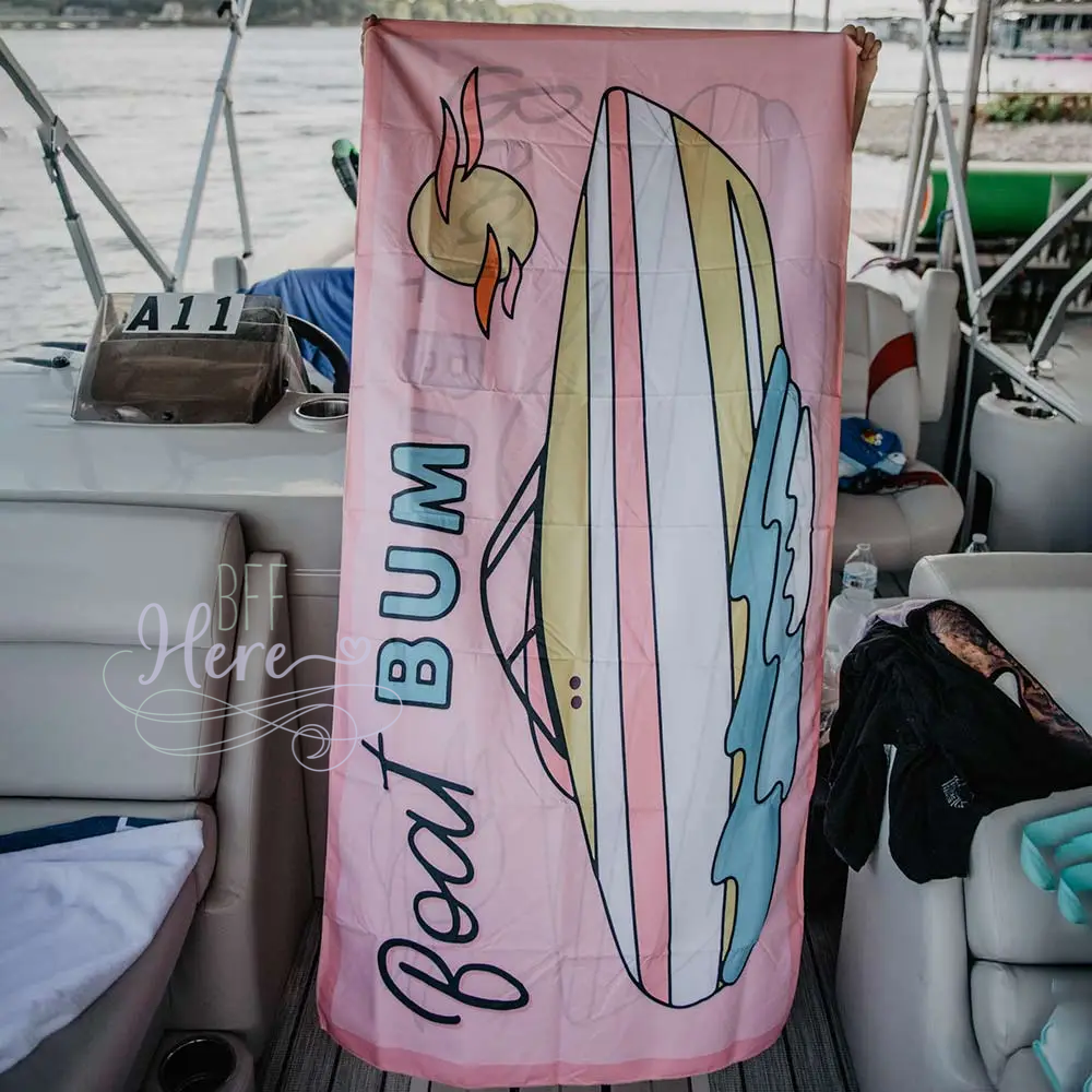 Quick Dry Beach Towel -- Boat Bum - BFF Here