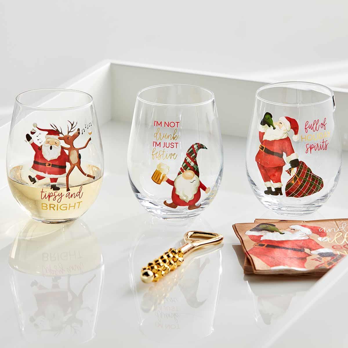 I’m Festive Gnome Wine Glass by Mud Pie - BFF Here