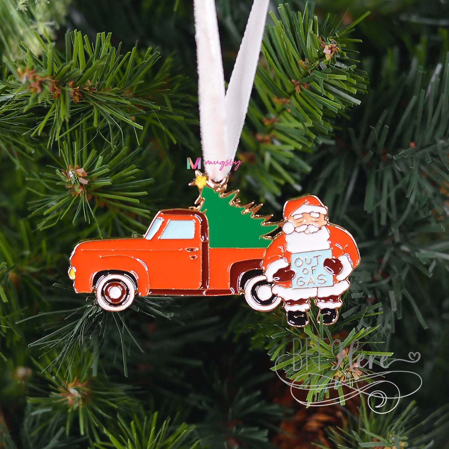 PREORDER — 2022 Santa Out Of Gas Ornament - BFF Here