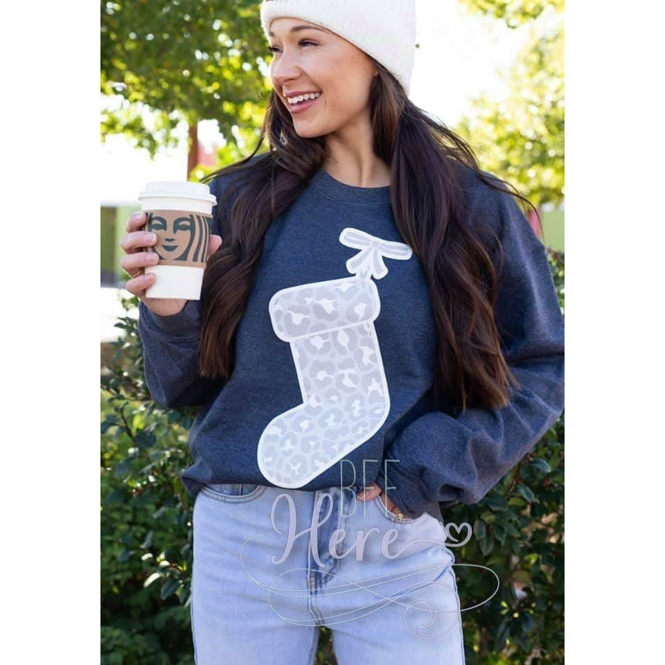 Leopard Stocking Sweatshirt - BFF Here