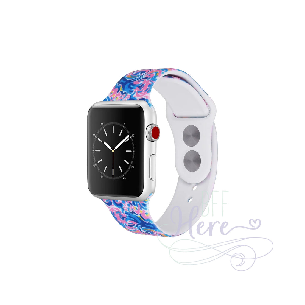 Pink Swirly Silicon Apple Watch Band - BFF Here