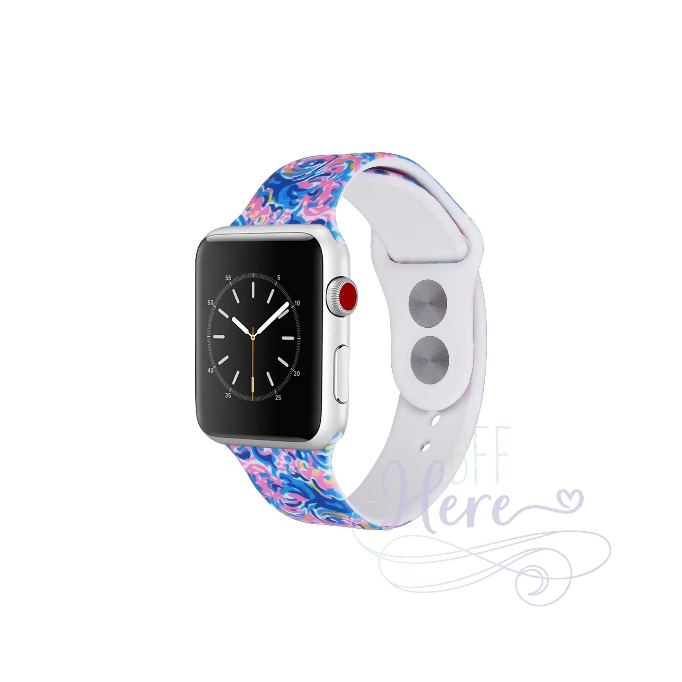 Pink Swirly Silicon Apple Watch Band - BFF Here