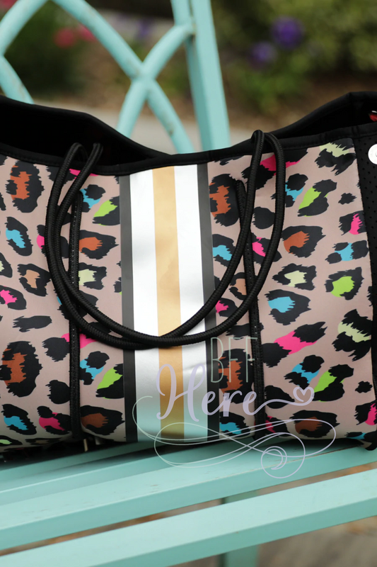 Neoprene Tote -- Splash of Color - BFF Here