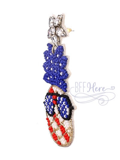 USA Sunglass Pineapple Seed Bead Earrings - BFF Here