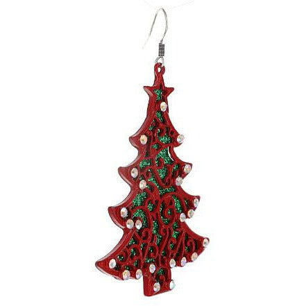 Christmas Glitter Tree Earrings - BFF Here