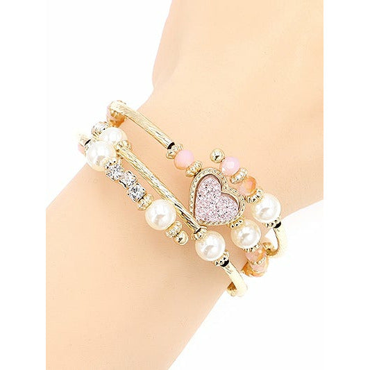Betty Pearl Heart Wrap Bracelet - BFF Here