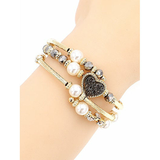 Betty Pearl Heart Wrap Bracelet - BFF Here