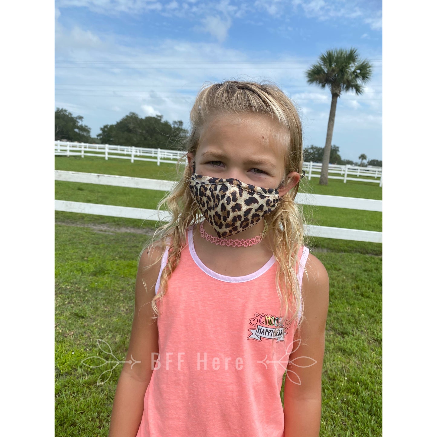 Natural Leopard Kids Everyday Filter Fabric Face Mask - BFF Here