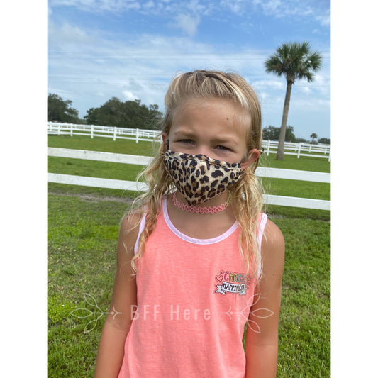 Natural Leopard Kids Everyday Filter Fabric Face Mask - BFF Here