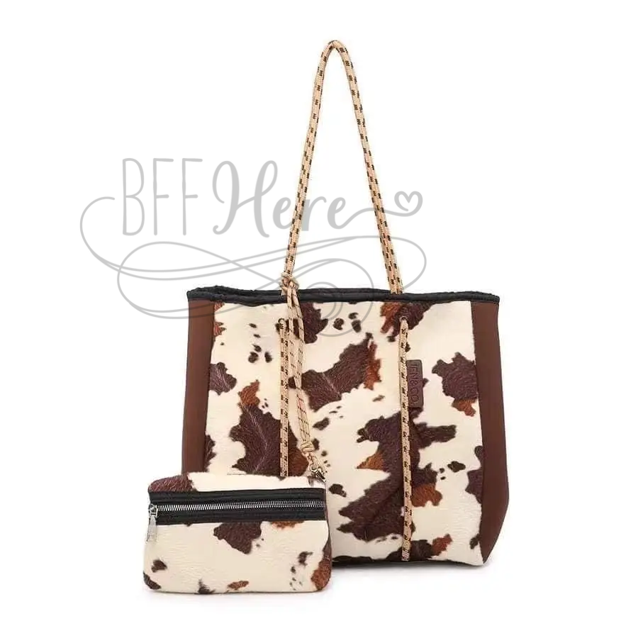 Neoprene Tote -- Brown Cow - BFF Here