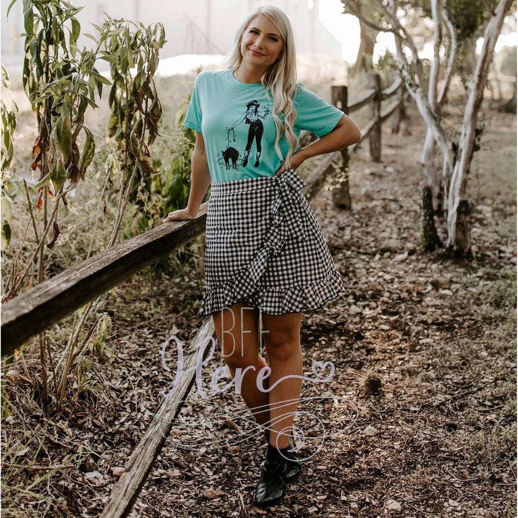 Sassy Cowgirl T-Shirt -- Sea Green - BFF Here