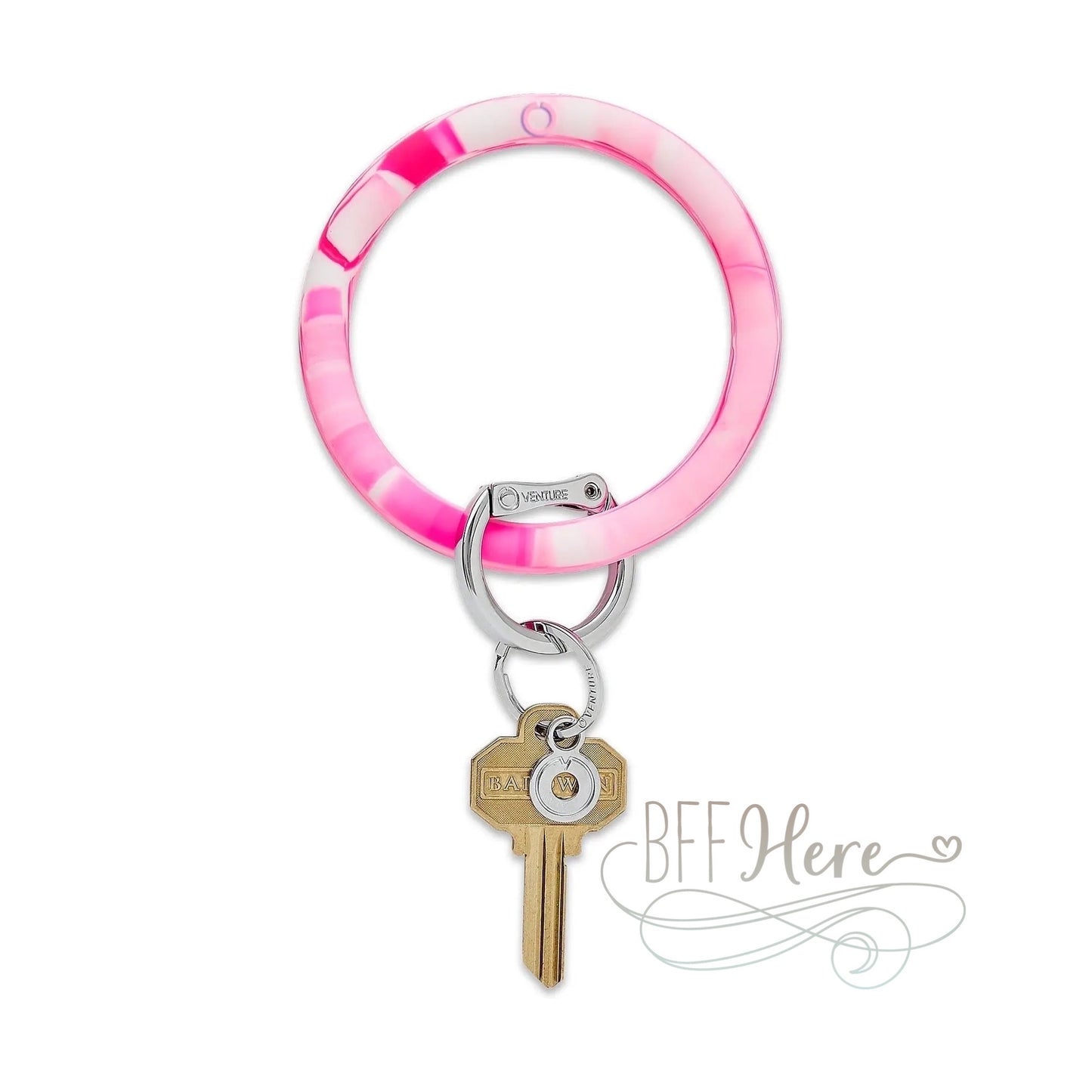 Tickled Pink Marble - Silicone Big O-Key Ring  by Oventure - BFF Here