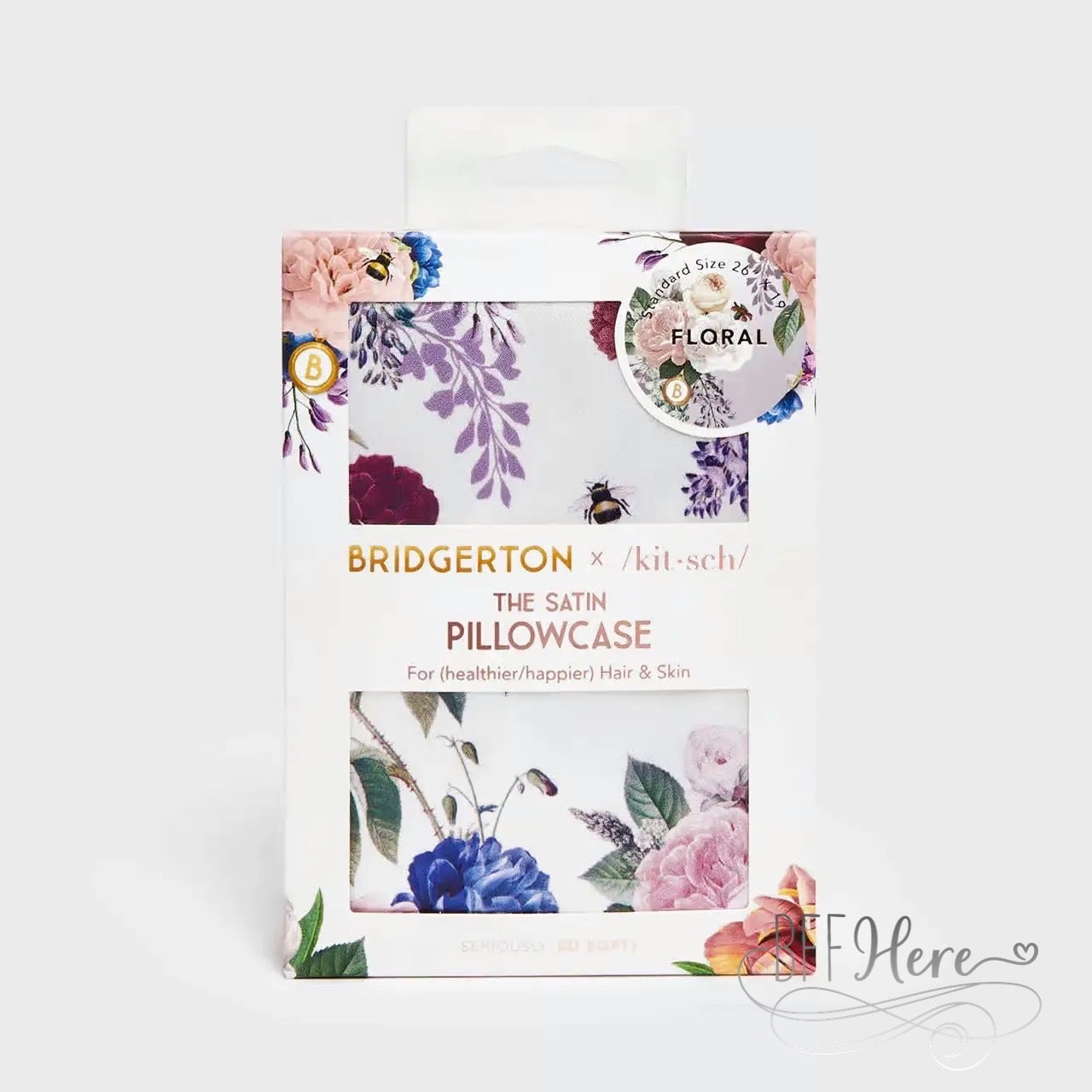 Bridgerton x Kitsch Standard Satin Pillowcase - Floral - BFF Here