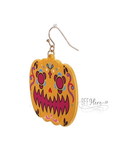 Painted Pumpkin Earrings - Yellow - BFF Here