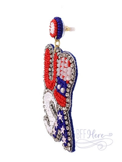 USA Seed Bead Earrings - BFF Here