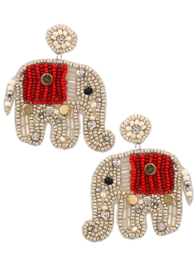 Wanda The Elephant Seed Bead Earrings - BFF Here