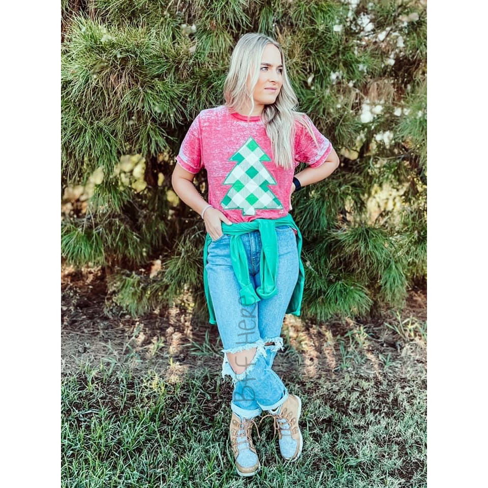 Plaid Christmas Tree T-Shirt - BFF Here