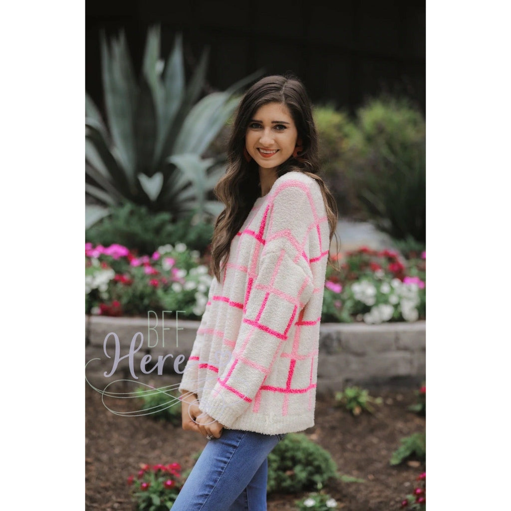 Falling For You Plaid Sweater - BFF Here