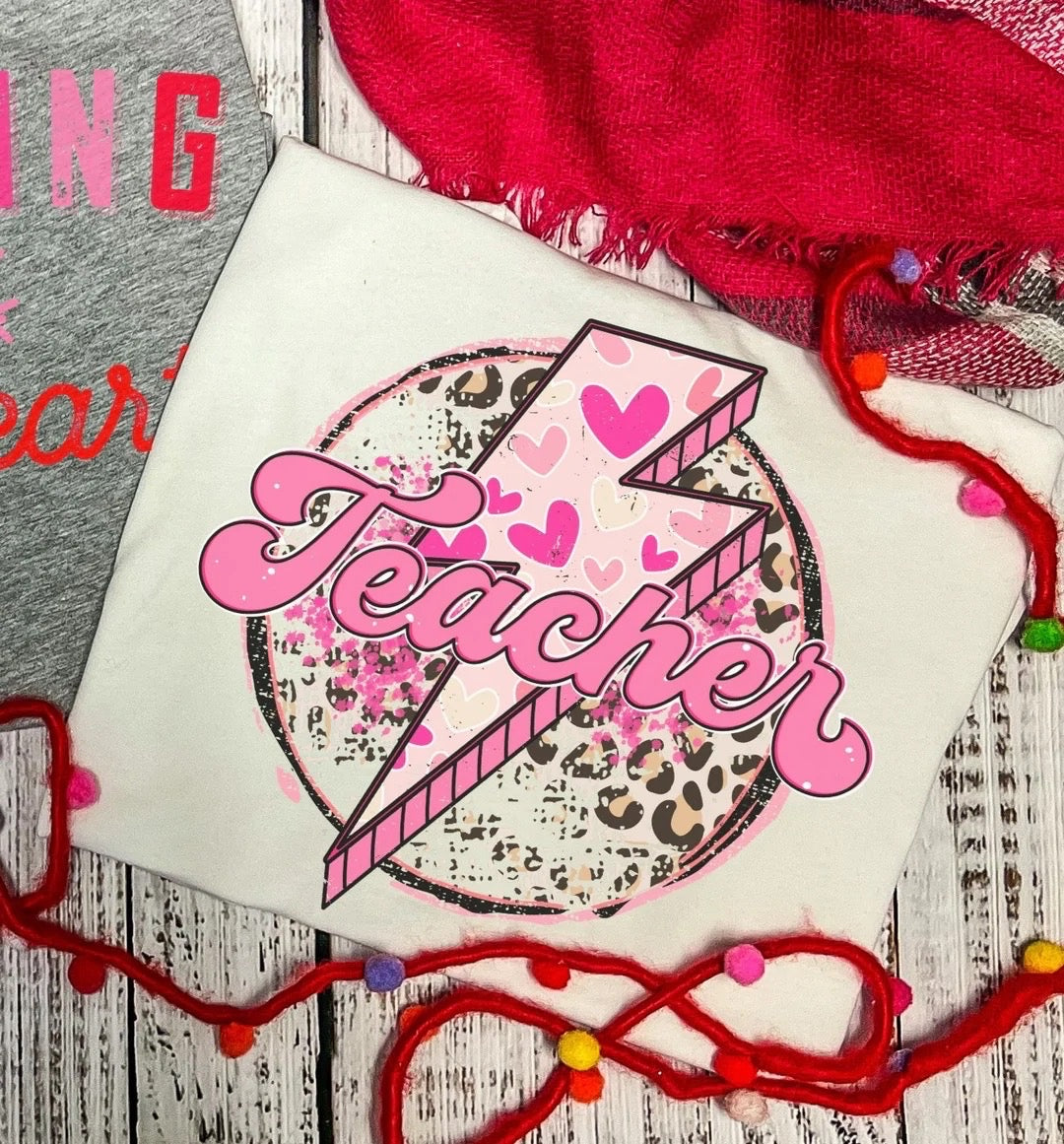 PREORDER—Teacher Lightning Valentine's Day Shirt - BFF Here