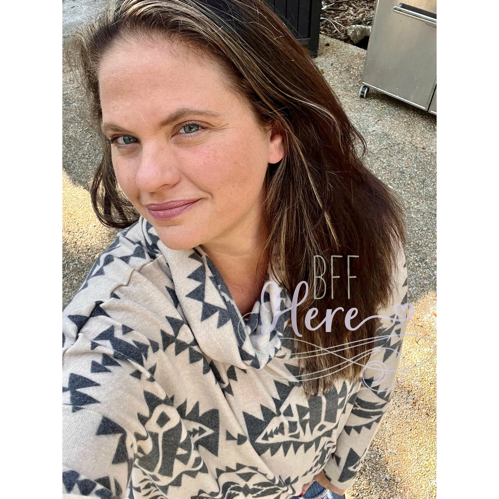 Tyler Aztec Cowl Neck Top - BFF Here